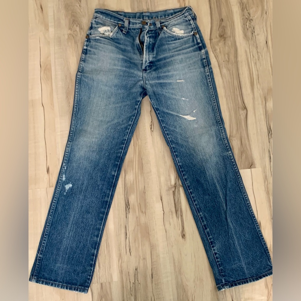 Vintage Wrangler Jeans Distressed Faded Grunge Made in USA Mens Actual 32x 31”